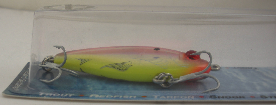   chartreuse belly and silver holographic packed 6 lures per carton kk